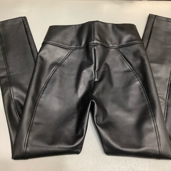 Wolford Edie Forming Black Vegan Leather Leggings Size 4 (W177) - Picture 4 of 14